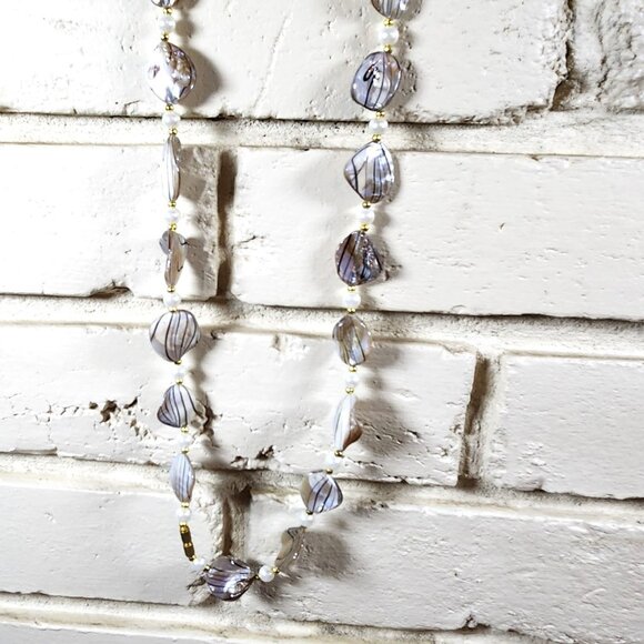 New Natural Pearl & Smoky Quartz Necklace 20" - Picture 1 of 4